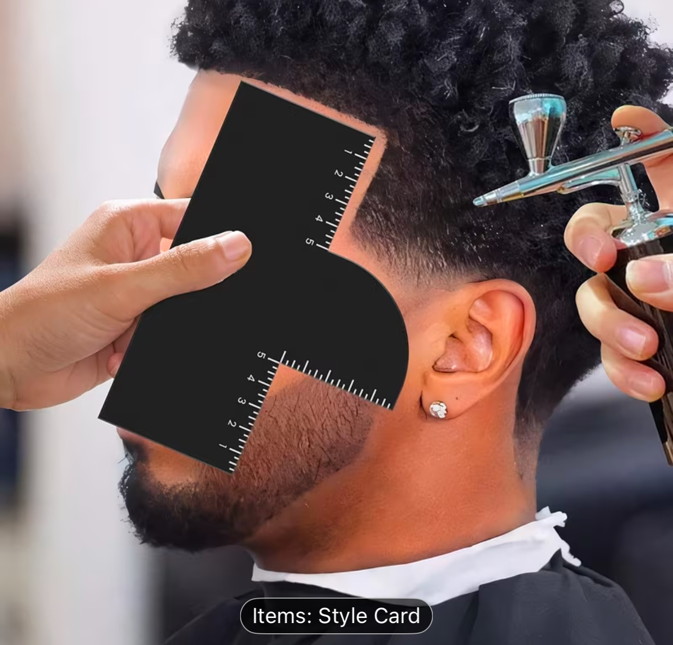 1pc Barber Styling Card with Measurement Indicators