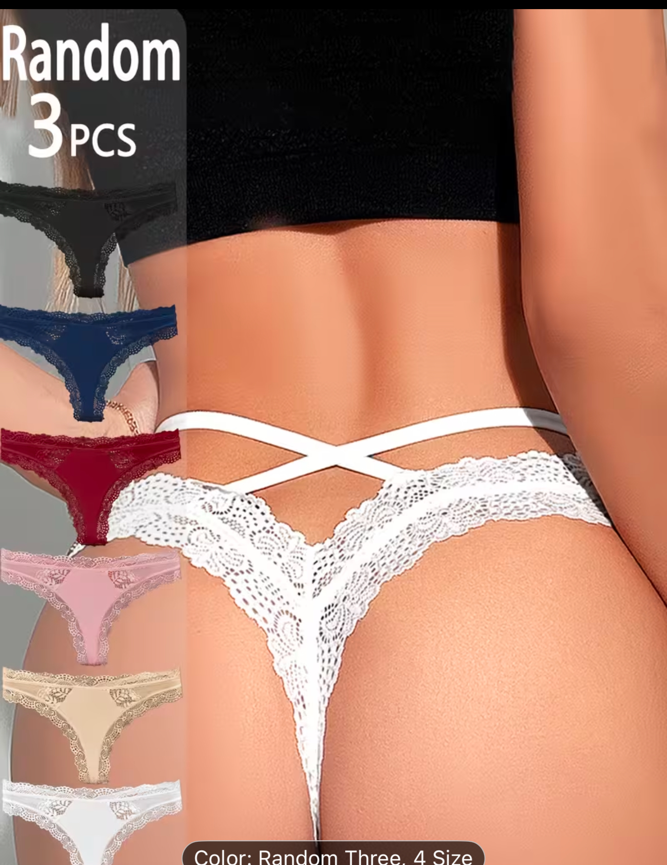 Random 3pcs Women's Sexy Lace